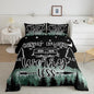 Feelyou Happy Camping Comforter Set Kids Galaxy Night Camper Bedding Set Full Women Men Caper Van Decor Comforter Ultra Soft Microfiber Quilted Set Bedroom Comforter Inner Fill Full Size