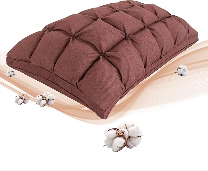 YOUR MOON Soft Pillows Standard for Sleeping, Support Bed Pillows, Fluffy Down Alternative Pillow, Luxury Hotel Gel Standard Pillows for Side Sleeping (Brown)