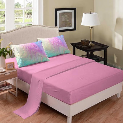 Bodhi Bed in A Bag for Kids Bedding Sets with Sheets,Pink Queen Size Comforter Set for Girls,Girls Bedding Sets 5 PCS (1 Comforter, 1 Flat Sheet, 1 Fitted Sheet, 2 Pillowcases)
