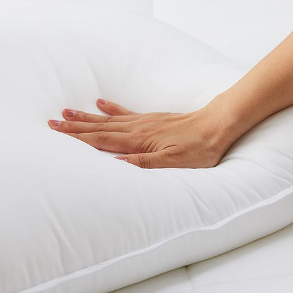 Amazon Basics Down-Alternative Pillows for Stomach and Back Sleepers, Soft Density, 20 x 36 inches, 2-Pack, White