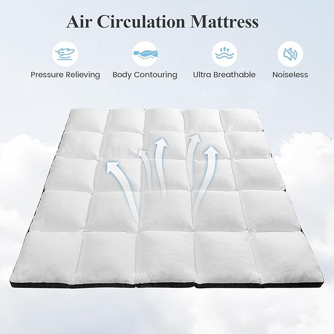 King Mattress Topper - Pillow Top Mattress Topper King, Soft Fluffy Mattress Pad for Back Pain, Extra Thick Supportive Mattress Pad, White，Oeko-TEX Certified - 2000GSM