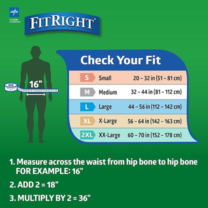 Medline FITULTRAXXLZ FitRight Ultra Briefs, XX-Large (Pack of 20)