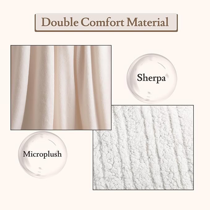 Electric Heated Blanket Flannel & Sherpa 72"x84" Full Size - 4 Heat Levels, 10H Auto Shut Off, Fast Heating, Cozy and Comfortable, Warm Gifts, Machine Washable - White