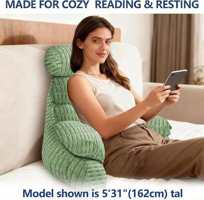 FXXUDVNIIN Back Pillow for Bed Sitting up – with 9.4" Armrests Bed Pillow for Sitting up,Inch Arms for Support, Ideal for Reading, Watching TV, Gaming, and Relaxing