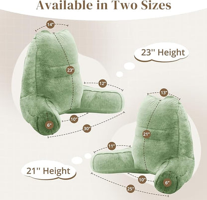 Sasttie Reading Pillow, Pillows for Reading or Relaxing – Ergonomic Support for Head, Neck, Back, and Lumbar, 23-Inch, Sage Green