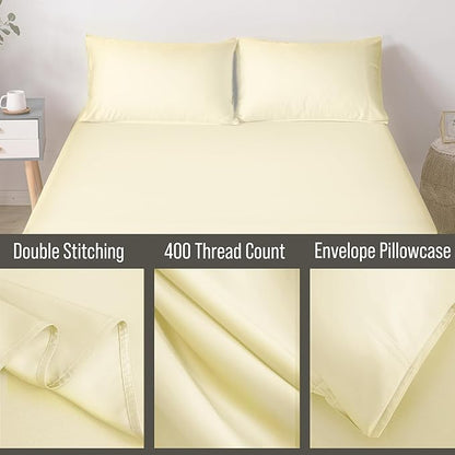 Bella Coterie | Luxury Bamboo Viscose King Size Pillowcase Set | 100% Organically Grown | Ultra Soft | Cooling | 2 Pcs [Lemonade]