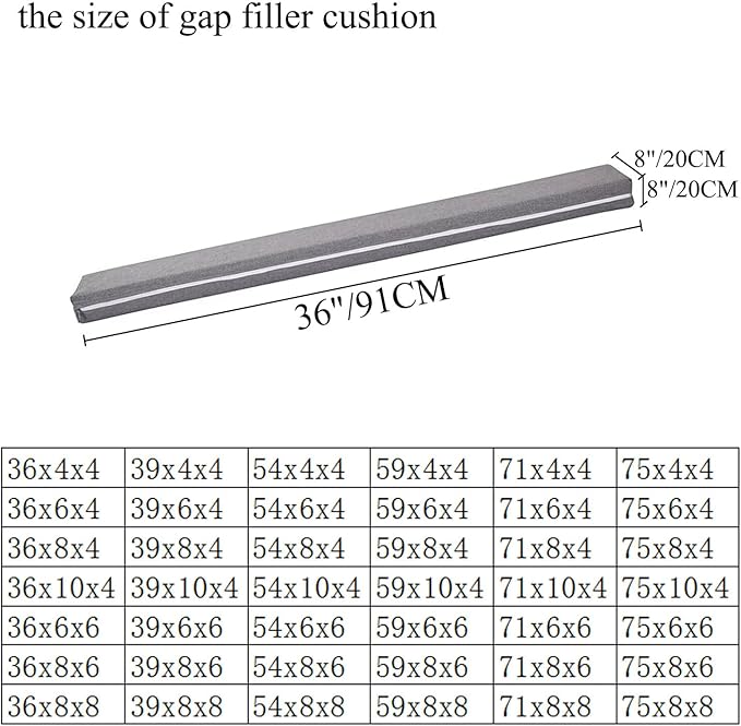 SAMTY Bed Filler for headboard Space Gap Filler Bolster Pillow Stopper for Sofa Crack Filler Between Headboard and Mattress 36 inch