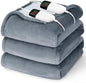 Heated Electric Blanket Queen Size - 84" x 90" Heating Blanket with Dual Control, 10 Heating Levels & 8 Hours Auto Off, Soft Warm Flannel Blanket, Christmas Birthday Gifts for Senior Grandma