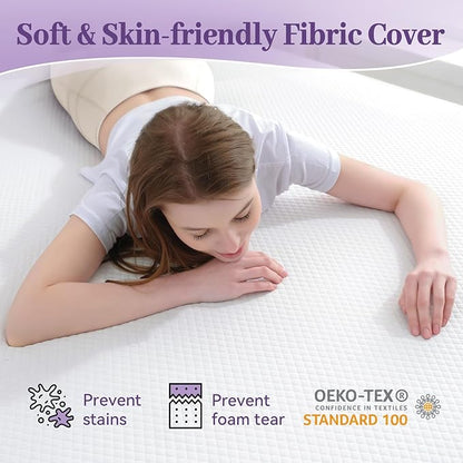 SINWEEK 3 Inch Gel Memory Foam Mattress Topper Full XL Size, Ventilated High Density Pad for Back Pain, Bed Topper with Removable Soft Cover, CertiPUR-US Certified