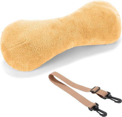 1 Pc Neck Pillow for Recliner Headrest Pillow Bone Shaped Chair Plush with Adjustable Strap Neck Support and Pain Relief Curve Head Cushion for Car Travel Airplane (Yellow)