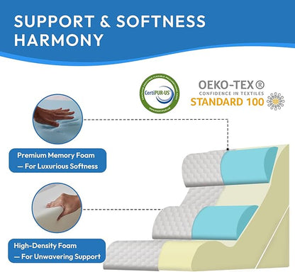 4PCS Wedge Pillow Set for After Surgery, Back Pillow for Bed Sitting up, 10-in-1 Foam Wedge Pillow for Acid Reflux & Back Pain Relief, Post Surgery Pillow for GERD & Snoring, Grey