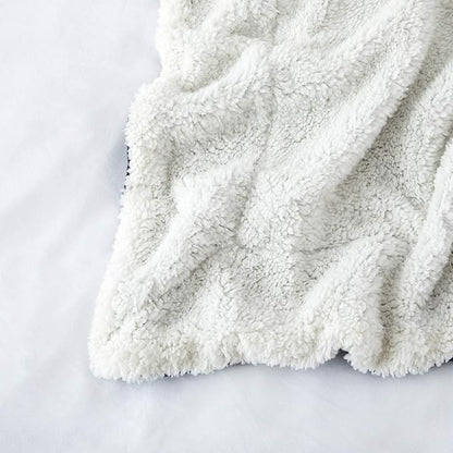 IR Imperial Rooms Sherpa Fleece Throw Blanket for Couch - Soft and Fuzzy Blanket for Winter - Reversible Thick and Warm Fluffy Throw Blankets for Bed, Sofa, Camping and Travel, Navy, 50x60 Inches