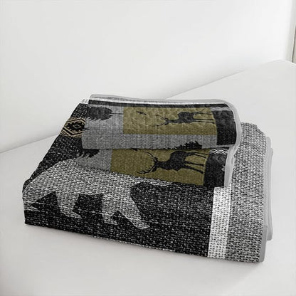 QOOMO Farmhouse Quilt Set King Size,Farmhouse Bedspread Coverlet Set,Farm Animals 3Pcs Bedding Set Printed Quilt with 2 Pillowcases,Soft and Lightweight,for All Seasons
