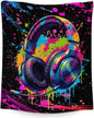 Headset Blanket for Boys - Blanket Gifts for Teens - 50 x 60 Inches Colorful Funny Music Throw Blanket Stuff for Room, Sofa