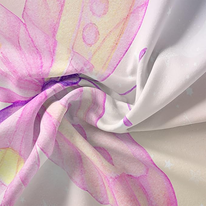 CVHOUSE Rainbow Butterfly Duvet Cover Twin Size,Rainbow Flower Bedding Set,Floral Comforter for Girls Kids Teens,1 2 Pillowcases 3 Piece Twin 71'x87'