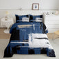 Feelyou Abstract Bedding Set Comforter Set for Kids Boys Girls Teens Room Decor Modern Abstract Art Comforter Blue Black Grey Duvet Set 3Pcs Full Size