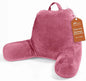 Sasttie Reading Pillow, Velvet Back Pillow for Bed Sitting Up, Adult Back-Rest Support Cushion with Arms for Sit Up on Couch, Sofa, and Floor, Dorm Essentials, Reading Accessories, Rose Pink