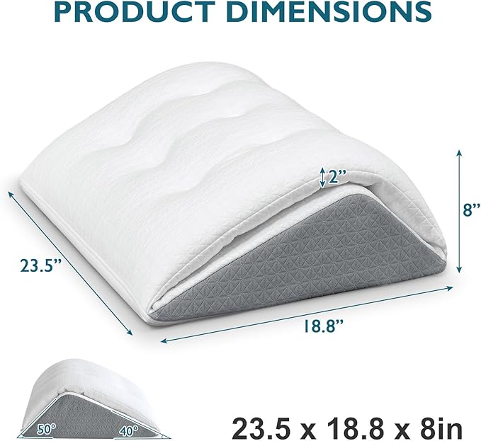 Shinnwa Knee Wedge Pillow, Patented Convertible Knee Pillow for Back Sleeping, Dual-Layer Memory Foam Triangle Pillow for Legs Post Surgery, Knee Support, Leg Elevation, Back Pain Relief
