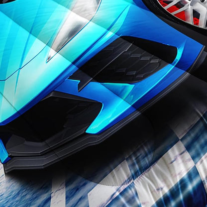 AILONEN Blue Racing Car Comforter Set,Extreme Sports Car Bedding Set for Boys,Teens Queen Size, Automobile Cool Duvet Set,3-Piece,1 Quilt and 2 Pillowcases