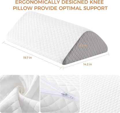Knee Wedge Pillow 6.3'' for Post-Surgery Recovery-Leg Elevation Support for Sleep Position, Alleviating Lower Back & Hip Pain Enhancing Circulation in Ankles Legs Triangle Pillow with Removable Cover