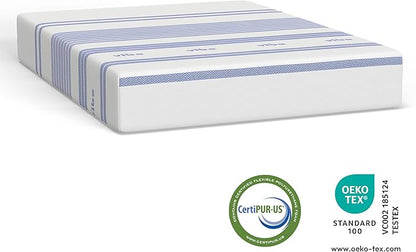 Vibe Gel Memory Foam Mattress, Fiberglass Free 8-Inch CertiPUR-US Certified Bed-in-a-Box, California King, White