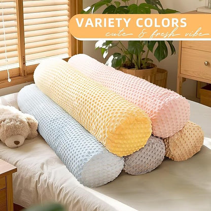 39IN Bolster Pillows for Neck Leg Bed Plush Navy Blue Round Body Pillow Long Cylinder Cervical Roll Body Cushion with Removable Washable Cover