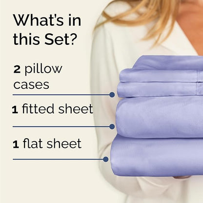 Twin 4 Piece Sheet Set - Comfy Breathable & Cooling - Ultra Soft Hotel Luxury Bedding Set w/ 8-16 Inch Deep Pockets - 1 Flat & 1 Fitted Sheet & 2 Pillowcases - Wrinkle Free and Easy Care - Lavender