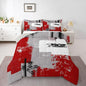 Feelyou Abstract Bedding Set Comforter Set for Kids Boys Children Modern Abstract Art Comforter Ultra Soft Decor Red Grey White Duvet Set King Size