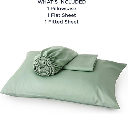 Bedsure Cooling Sheets Twin XL, Rayon Derived from Bamboo, Breathable & Soft Twin XL Sheet Sets, Deep Pocket Up to 16 Inches, Hotel Luxury Silky Dorm Bedding for Hot Sleepers, Sage Green