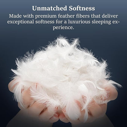 COZSINOOR Goose Feather Pillows King Size - Set of 2, Hotel Down Bed Pillow for Sleeping, Soft 600 TC Cotton Cover, Fluffy Support Surround Fill Down Alternative for Back, Stomach, Side Sleepers
