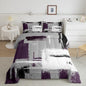 Feelyou Abstract Bedding Set Comforter Set for Kids Boys Children Modern Abstract Art Comforter Ultra Soft Decor Purple Grey White Duvet Set King Size