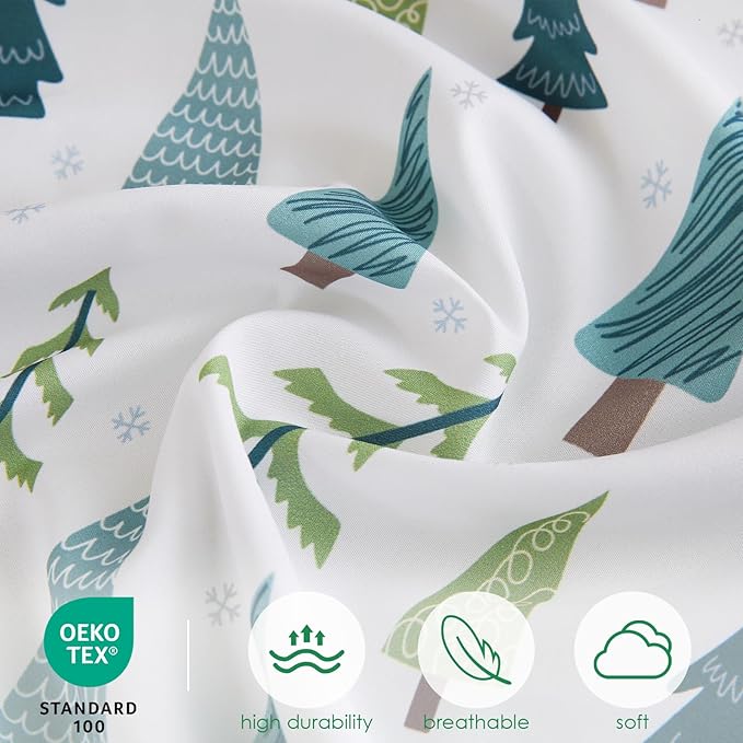 Toddler Comforter Set for Kids, Boys, Girls, 4 Pieces Bed-in-a-Bag Bedding Set, All Season Ultra Soft Sheets Set with Comforter, Winter Forest