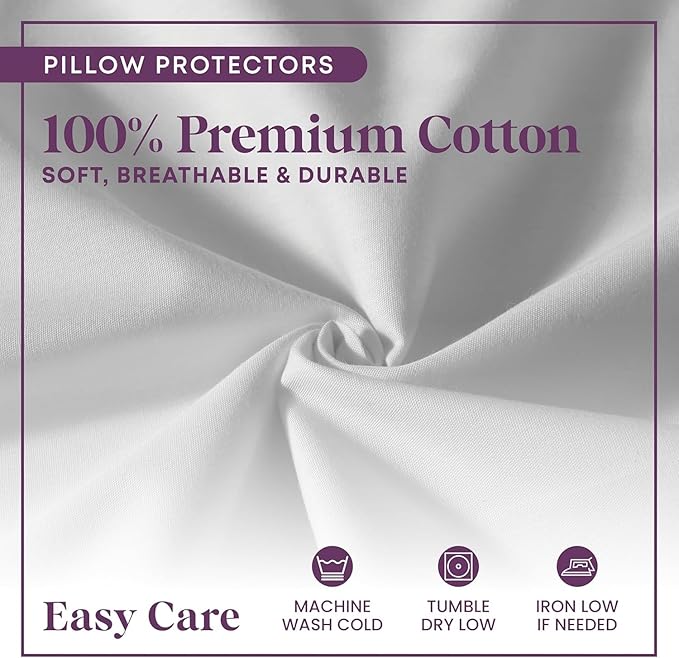 CirclesHome Wedge Pillow Cover 100% Cotton, Zippered Wedge Pillow Case Protector, Soft, Hypoallergenic & Breathable - Light Grey, (24Wx25Lx12)