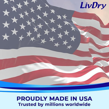 LivDry Adult Incontinence Underwear, Extra Absorbency Adult Diapers, Leak Protection, Large, 72-Pack