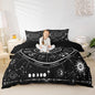 Sun Moon Duvet Cover Set King Size,Starry Galaxy 12 Constellations Bedding Set 3Pcs for Youth Men Adult Woman Room Decor,Black White Exotic Comforter Cover Gothic Boho Quilt Cover,2 Pillowcases