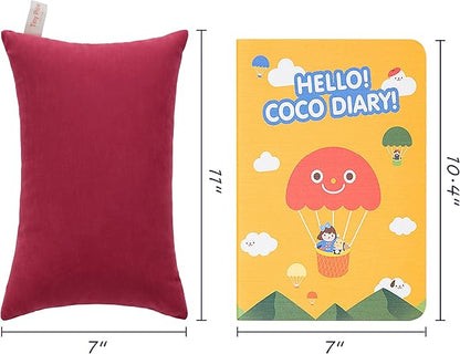 FLXXIE 2 Pack Microfiber Small Mini Pillows, 11x7 Inches, Soft Washable Travel Nap Pillows, Red