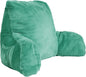 Home Soft Things Fox Faux Fur Bedrest Reading Pillow with Handle and Side Pocket, Backrest Armrest Pillow Chair Back Support for Sitting up in Bed, Blue Turquoise, 20" x 18" x 17"