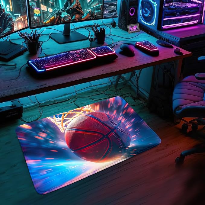 Basketball Rug for Boys Bedroom - Sports Rugs for Boys Bedroom, Sports Themed Carpet for Teens Kids Basketball Carpet for Living Room Floor Mat, Blue, 2x3 Feet
