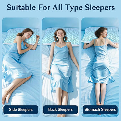 SUPA MODERN Shredded Memory Foam Pillows Queen Size Set of 4, Cooling Bed Pillow for Sleeping for Hot Sleepers, Adjustable Pilllows for Side Back and Stomach Sleepers, Neck & Shoulder Comfort Support