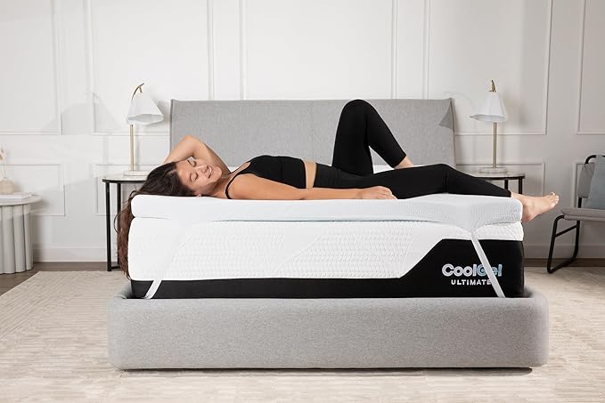 COOL GEL Memory Foam Mattress Topper, Cool Gel Infused Memory Foam, Plush and Supportive, CertiPUR Certified (3-inch + Cool Gel Cover, Queen (U.S. Standard))