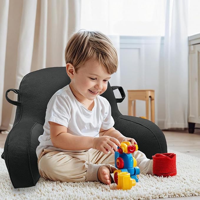 LiveGo Reading Pillow for Kids, Velvet Back Support Cushion for Sitting Up in Bed Adults, Kids Cuddle Cushion with Arms & Backrest Support Pillow for Teen Boys Girls Reading Bed Rest