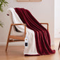 Sealy Electric Blanket Throw Size 50"*60",Super Cozy Flannel to Sherpa Reversible Heated Blanket Throw with 6 Heating Levels & 2-10 Hours Auto Off Overheating Protection Machine Washable,Red