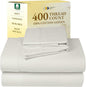California Design Den Natural 100% Cotton Sheets for Queen Size Bed - Soft 400 Thread Count Sateen Sheets, Deep Pockets, All Around Elastic, Snug Fit, Durable Bedding Set - Ivory (Pale Tone)