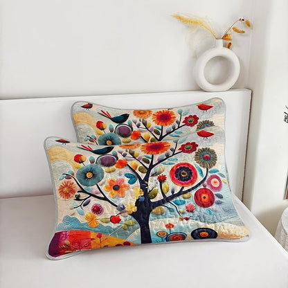 AILONEN Tree of Life Quilt Set King Size,Colorful Botanical Floral Bedspread Coverlet for Boys Girls,Nature Tree of Life Abstract Painting Quilt & 2 Pillowcases,3-Piece