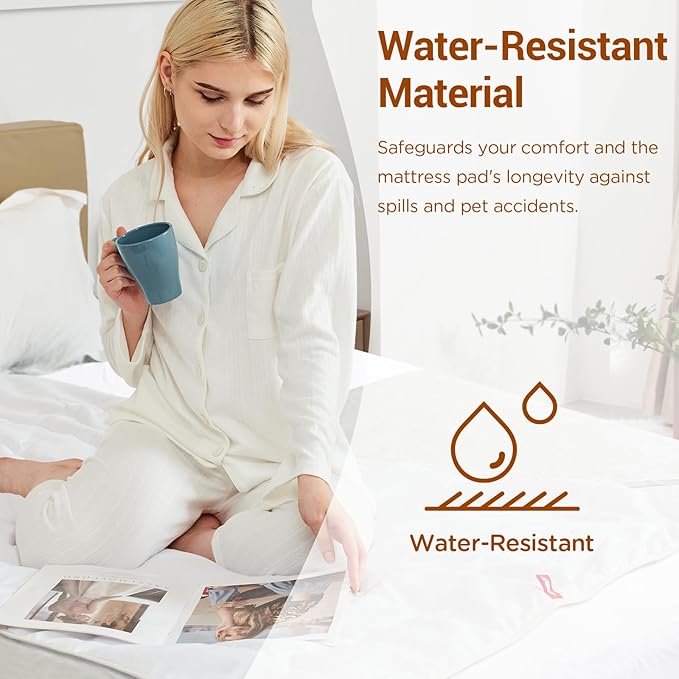 Comfytemp Heated Mattress Pad Queen - Dual Zone Control & Preheat Function, 60" x 80" Bed Warmer - 12H Timers & Heat Settings, Electric Non-Slip Mattress Cover Pad with Deep Pocket