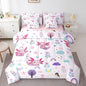 Erosebridal Comforters Twin Size Set with Sheets for Kids Floral Axolotl Bedding,7 Pieces Bed in a Bag Twin Cartoon Animal Bedding Sets with Comforter, Sheets, Pillowcases and Cushion Cases