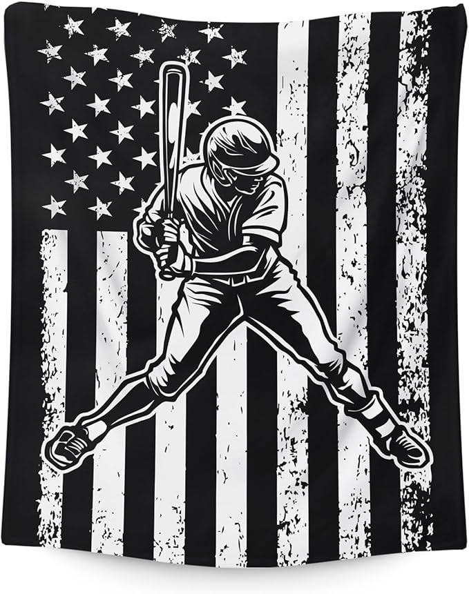 Boys Blanket Baseball Throw Blankets for Kids Teens 8-12, 60x50 Inches Plush Comfy Soft Sports Throws for Couch Bed Home Decorations Stuff Gifts Ideas