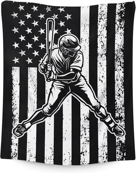 Boys Blanket Baseball Throw Blankets for Kids Teens 8-12, 60x50 Inches Plush Comfy Soft Sports Throws for Couch Bed Home Decorations Stuff Gifts Ideas