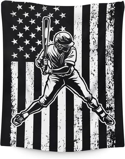 Baseball Gifts for Kids Son Grandson - 50x40 Inches Small Soft Fuzzy Flannel Boys Blankets Accessories Throws Decor for Travel Cars Office All Seasons