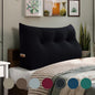 Wedge Headboard Pillow Dorm Room Reading Pillow Back Support for Sitting Up in Bed Bolster Lumbar Cushion Body Positioning Bedrest Velvet 39in Black Twin